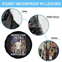Freedom Tour 1776 Western Spare Tire Cover Born To Be Free Buffalo Skull 4th of July Patriot - Wonder Print Shop