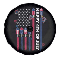 Happy 4th of July American Flag Fireworks Spare Tire Cover