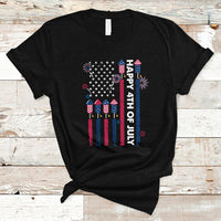 4th of July T Shirt Happy 4th Of July American Flag Firework Men Women Kid Funny - Wonder Print Shop