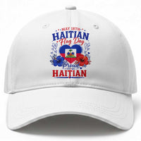 May 18th Haitian Flag Day Floral Hibiscus Baseball Cap Proud To Be Haitian Heritage Pride