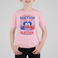 May 18th Haitian Flag Day Floral Hibiscus T Shirt For Kid Proud To Be Haitian Heritage Pride