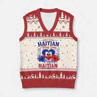 May 18th Haitian Flag Day Floral Hibiscus V-Neck Knit Sweater Vest Proud To Be Haitian Heritage Pride