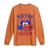 May 18th Haitian Flag Day Floral Hibiscus Long Sleeve Shirt Proud To Be Haitian Heritage Pride