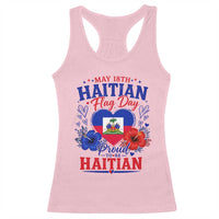 May 18th Haitian Flag Day Floral Hibiscus Racerback Tank Top Proud To Be Haitian Heritage Pride