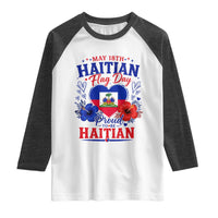 May 18th Haitian Flag Day Floral Hibiscus Raglan Shirt Proud To Be Haitian Heritage Pride