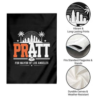 Pratt for Mayor of Los Angeles Retro Skyline Graphic Garden Flag Support Local Leadership LA City California Pride