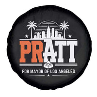 Pratt for Mayor of Los Angeles Retro Skyline Graphic Spare Tire Cover Support Local Leadership LA City California Pride