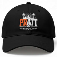 Pratt for Mayor of Los Angeles Retro Skyline Graphic Baseball Cap Support Local Leadership LA City California Pride