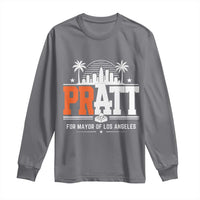 Pratt for Mayor of Los Angeles Retro Skyline Graphic Long Sleeve Shirt Support Local Leadership LA City California Pride