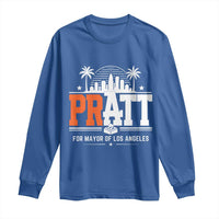 Pratt for Mayor of Los Angeles Retro Skyline Graphic Long Sleeve Shirt Support Local Leadership LA City California Pride