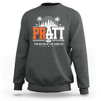 Pratt for Mayor of Los Angeles Retro Skyline Graphic Sweatshirt Support Local Leadership LA City California Pride