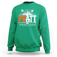Pratt for Mayor of Los Angeles Retro Skyline Graphic Sweatshirt Support Local Leadership LA City California Pride