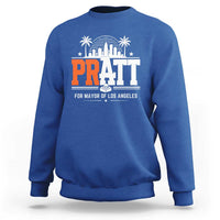 Pratt for Mayor of Los Angeles Retro Skyline Graphic Sweatshirt Support Local Leadership LA City California Pride