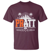 Pratt for Mayor of Los Angeles Retro Skyline Graphic T Shirt Support Local Leadership LA City California Pride