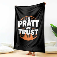 In Pratt We Trust Los Angeles Skyline Graphic Throw Blanket Patriotic LA City California Pride Local Leadership