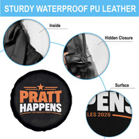 Pratt Happens Los Angeles 2026 Spare Tire Cover Funny Political Patriotic LA City California Pride Leadership