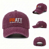 Pratt for Mayor Los Angeles Washed Cotton Baseball Cap LA City Caliornia Pride Political Campaign Supporter