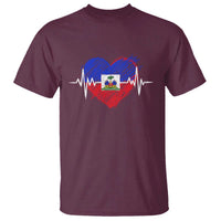 Haitian Flag Heartbeat EKG Pulse Graphic T Shirt My Heart Beats For Haiti Identity Heritage Pride