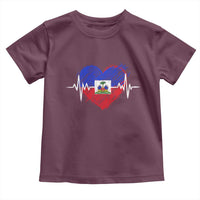 Haitian Flag Heartbeat EKG Pulse Graphic Toddler T Shirt My Heart Beats For Haiti Identity Heritage Pride