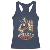 USA 250th 1776 to 2026 Rock Star Abraham Lincoln Racerback Tank Top Vintage Electric Guitar Player Patriotic Us Flag Semiquincentennial