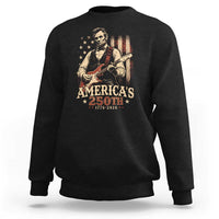 USA 250th 1776 to 2026 Rock Star Abraham Lincoln Sweatshirt Vintage Electric Guitar Player Patriotic Us Flag Semiquincentennial
