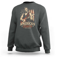 USA 250th 1776 to 2026 Rock Star Abraham Lincoln Sweatshirt Vintage Electric Guitar Player Patriotic Us Flag Semiquincentennial