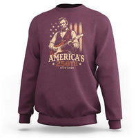 USA 250th 1776 to 2026 Rock Star Abraham Lincoln Sweatshirt Vintage Electric Guitar Player Patriotic Us Flag Semiquincentennial