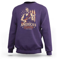 USA 250th 1776 to 2026 Rock Star Abraham Lincoln Sweatshirt Vintage Electric Guitar Player Patriotic Us Flag Semiquincentennial