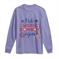 Retro Western Cowboys Long Sleeve Shirt Make America A Cowboy Again Country Lifestyle Rodeo