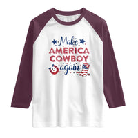 Retro Western Cowboys Raglan Shirt Make America A Cowboy Again Country Lifestyle Rodeo