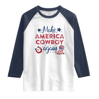 Retro Western Cowboys Raglan Shirt Make America A Cowboy Again Country Lifestyle Rodeo