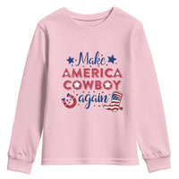 Retro Western Cowboys Youth Sweatshirt Make America A Cowboy Again Country Lifestyle Rodeo