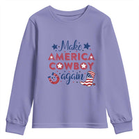 Retro Western Cowboys Youth Sweatshirt Make America A Cowboy Again Country Lifestyle Rodeo
