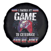 Funny 4th of July Gamer Spare Tire Cover I Paused My Game To Celebrate Video Game Lover