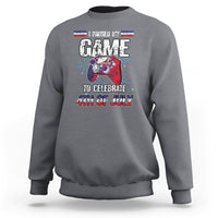 Funny 4th of July Gamer Sweatshirt I Paused My Game To Celebrate Video Game Lover - Wonder Print Shop