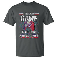Funny 4th of July Gamer T Shirt I Paused My Game To Celebrate Video Game Lover - Wonder Print Shop
