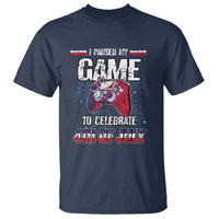 Funny 4th of July Gamer T Shirt I Paused My Game To Celebrate Video Game Lover - Wonder Print Shop