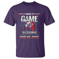Funny 4th of July Gamer T Shirt I Paused My Game To Celebrate Video Game Lover - Wonder Print Shop