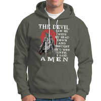 American Patriot Hoodie The Devil Saw Me With My Head Down Until I Said Amen US Soldier - Wonder Print Shop