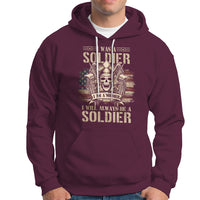 Veteran Hoodie I Was I Am I Will Always Be A Soldier US Flag American Skull - Wonder Print Shop