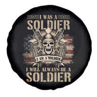 Veteran Spare Tire Cover I Was I Am I Will Always Be A Soldier US Flag American Skull