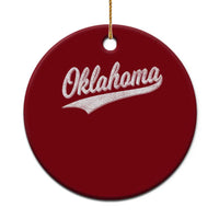 Vintage Oklahoma Throwback Distressed Ceramic Ornament Retro Classic OK State Pride - Wonder Print Shop