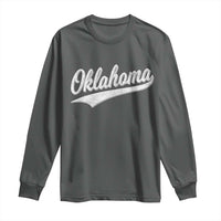 Vintage Oklahoma Throwback Distressed Long Sleeve Shirt Retro Classic OK State Pride - Wonder Print Shop