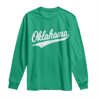 Vintage Oklahoma Throwback Distressed Long Sleeve Shirt Retro Classic OK State Pride - Wonder Print Shop