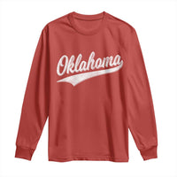 Vintage Oklahoma Throwback Distressed Long Sleeve Shirt Retro Classic OK State Pride - Wonder Print Shop