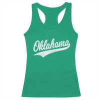 Vintage Oklahoma Throwback Distressed Racerback Tank Top Retro Classic OK State Pride - Wonder Print Shop