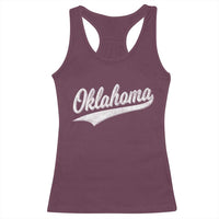 Vintage Oklahoma Throwback Distressed Racerback Tank Top Retro Classic OK State Pride - Wonder Print Shop