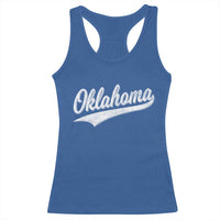 Vintage Oklahoma Throwback Distressed Racerback Tank Top Retro Classic OK State Pride - Wonder Print Shop