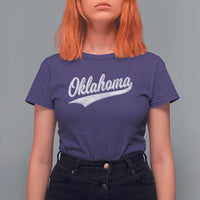 Vintage Oklahoma Throwback Distressed T Shirt For Women Retro Classic OK State Pride - Wonder Print Shop