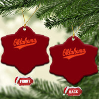 Vintage Oklahoma Orange Throwback Distressed Ceramic Ornament Retro Classic OK State Pride - Wonder Print Shop
